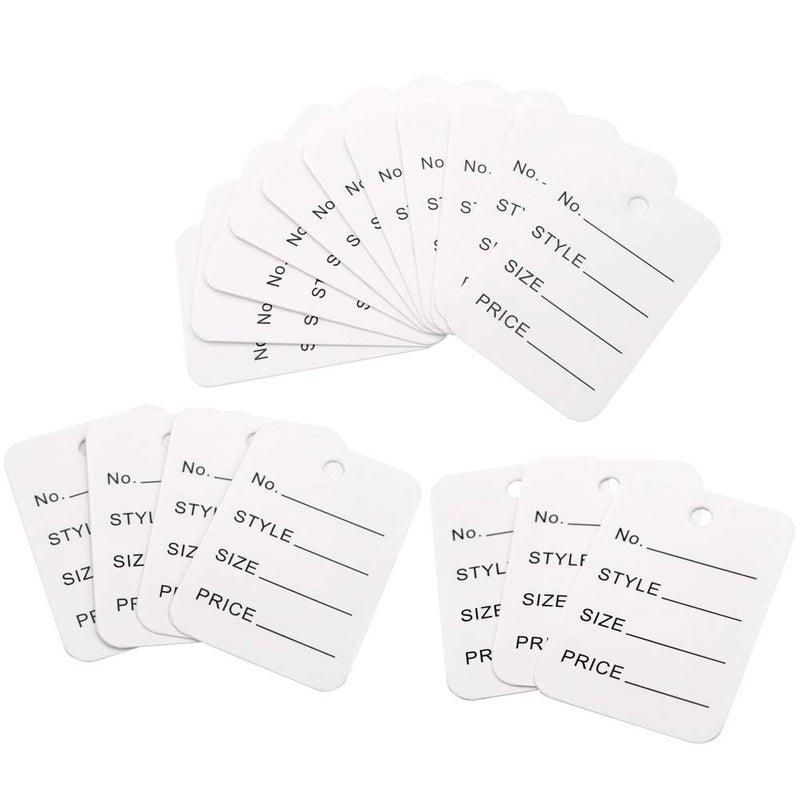 jijAcraft 1000Pcs Price Tags, White Clothing Tag for Retail, Small Kraft Paper Tags for Labeling Price, Size, Number, Writable Price Hangtag for Business Supplies Selling Jewlry, Clothes (1.9" X 1.4") - Image 3